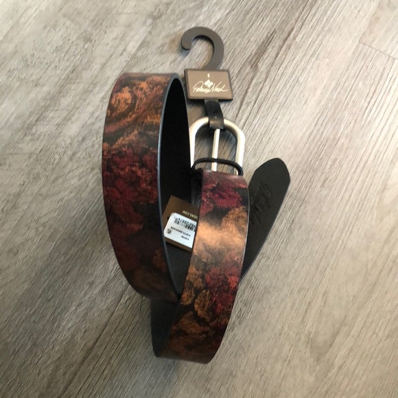 Patricia Nash Vietri Vintage Floral Brocade Leather Belt Size S NWT - Picture 15 of 16